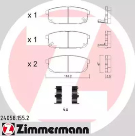 Комплект тормозных колодок ZIMMERMANN 24058.155.2