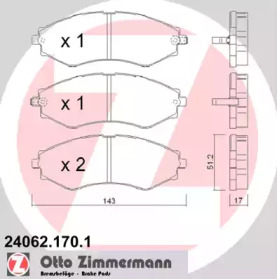 Комплект тормозных колодок ZIMMERMANN 24062.170.1