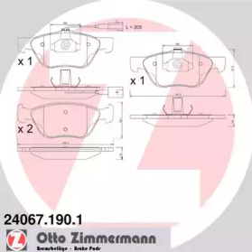 Комплект тормозных колодок ZIMMERMANN 24067.190.1