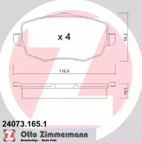 Комплект тормозных колодок ZIMMERMANN 24073.165.1