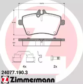 Комплект тормозных колодок ZIMMERMANN 24077.190.3