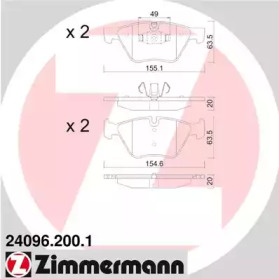 Комплект тормозных колодок ZIMMERMANN 24096.200.1