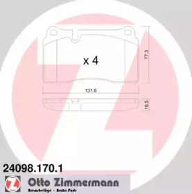 Комплект тормозных колодок ZIMMERMANN 24098.170.1