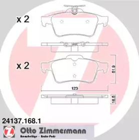 Комплект тормозных колодок ZIMMERMANN 24137.168.1