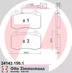 Комплект тормозных колодок ZIMMERMANN 24143.150.1