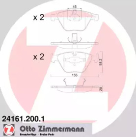 Комплект тормозных колодок ZIMMERMANN 24161.200.1