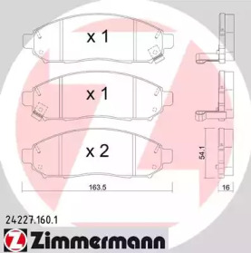 Комплект тормозных колодок ZIMMERMANN 24227.160.1