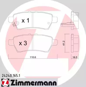 Комплект тормозных колодок ZIMMERMANN 24240.165.1