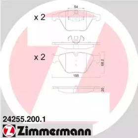 Комплект тормозных колодок ZIMMERMANN 24255.200.1