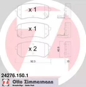 Комплект тормозных колодок, дисковый тормоз ZIMMERMANN 24276.150.1