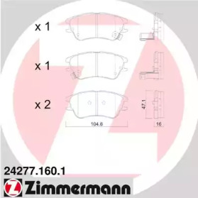 Комплект тормозных колодок ZIMMERMANN 24277.160.1