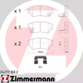 Комплект тормозных колодок ZIMMERMANN 24277.160.2