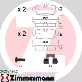 Комплект тормозных колодок ZIMMERMANN 24289.170.2