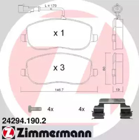 Комплект тормозных колодок ZIMMERMANN 24294.190.2