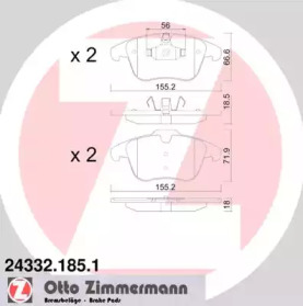 Комплект тормозных колодок ZIMMERMANN 24332.185.1