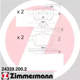 Комплект тормозных колодок ZIMMERMANN 24339.200.2