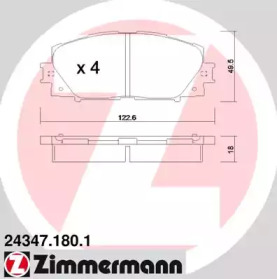 Комплект тормозных колодок ZIMMERMANN 24347.180.1