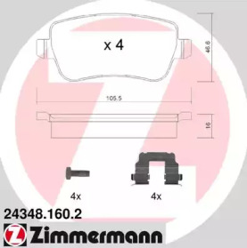 Комплект тормозных колодок ZIMMERMANN 24348.160.2