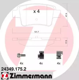 Комплект тормозных колодок ZIMMERMANN 24349.175.2