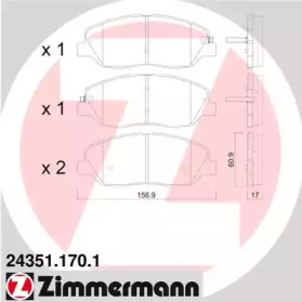 Комплект тормозных колодок ZIMMERMANN 24351.170.1