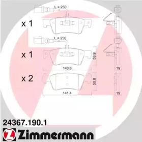 Комплект тормозных колодок ZIMMERMANN 24367.190.1