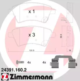 Комплект тормозных колодок ZIMMERMANN 24391.160.2