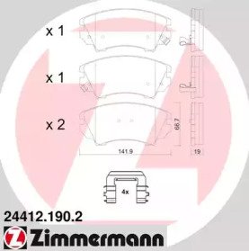 Комплект тормозных колодок ZIMMERMANN 24412.190.2