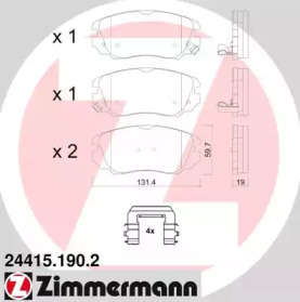 Комплект тормозных колодок ZIMMERMANN 24415.190.2