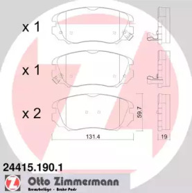 Комплект тормозных колодок ZIMMERMANN 24415.190.1