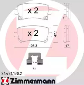 Комплект тормозных колодок ZIMMERMANN 24421.170.2