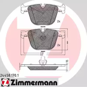 Комплект тормозных колодок ZIMMERMANN 24458.170.1