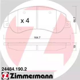 Комплект тормозных колодок ZIMMERMANN 24484.190.2