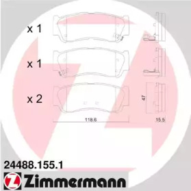 Комплект тормозных колодок ZIMMERMANN 24488.155.1