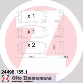 Комплект тормозных колодок ZIMMERMANN 24498.155.1