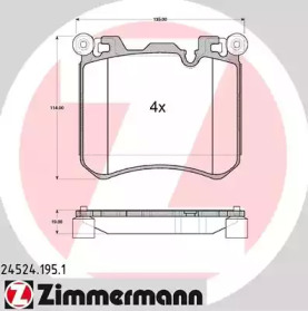 Комплект тормозных колодок ZIMMERMANN 24524.195.1