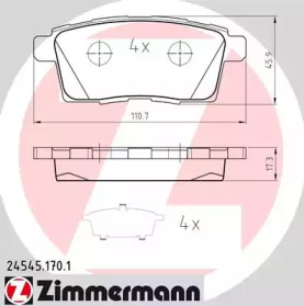 Комплект тормозных колодок ZIMMERMANN 24545.170.1