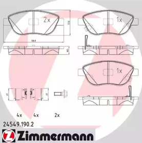 Комплект тормозных колодок ZIMMERMANN 24549.190.2