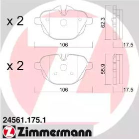 Комплект тормозных колодок ZIMMERMANN 24561.175.1