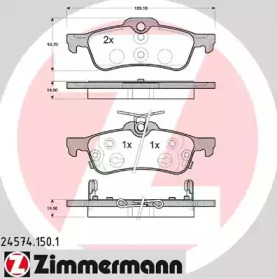 Комплект тормозных колодок ZIMMERMANN 24574.150.1