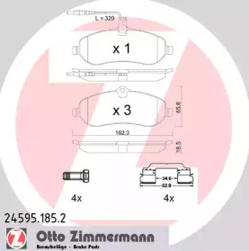 Комплект тормозных колодок ZIMMERMANN 24595.185.2