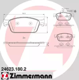 Комплект тормозных колодок ZIMMERMANN 24623.180.2