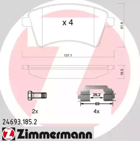 Комплект тормозных колодок ZIMMERMANN 24693.185.2