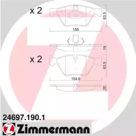 Комплект тормозных колодок ZIMMERMANN 24697.190.1