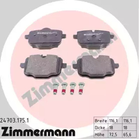 Комплект тормозных колодок ZIMMERMANN 24703.175.1