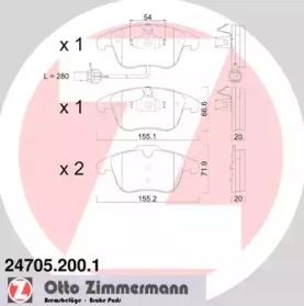 Комплект тормозных колодок ZIMMERMANN 24705.200.1