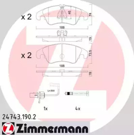 Комплект тормозных колодок ZIMMERMANN 24743.190.2