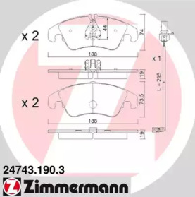 Комплект тормозных колодок ZIMMERMANN 24743.190.3