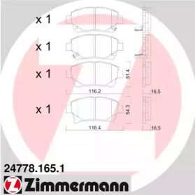 Комплект тормозных колодок ZIMMERMANN 24778.165.1