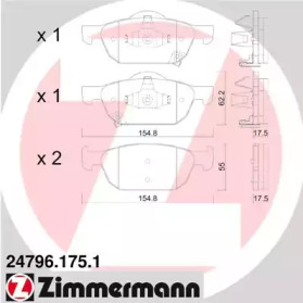 Комплект тормозных колодок ZIMMERMANN 24796.175.1