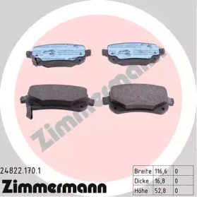 Комплект тормозных колодок ZIMMERMANN 24822.170.1